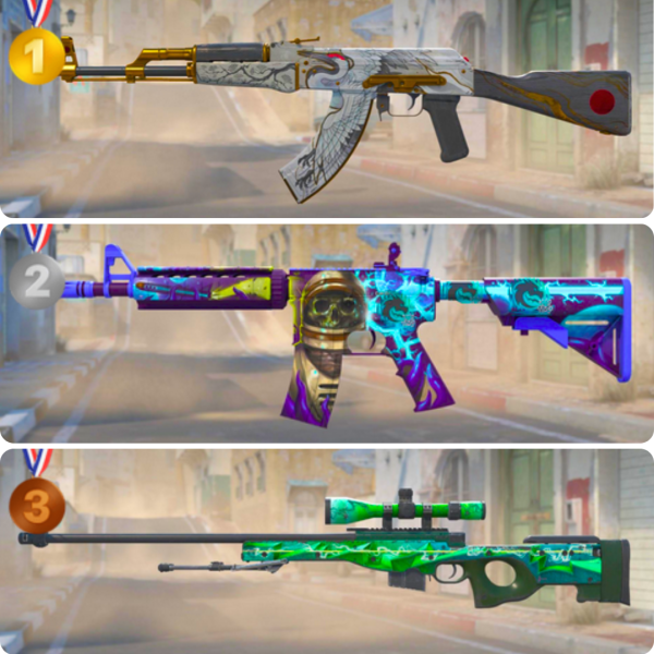 0372 PRÊMIO - COMBO 3 GANHADORES - AK | M4A4 | AWP